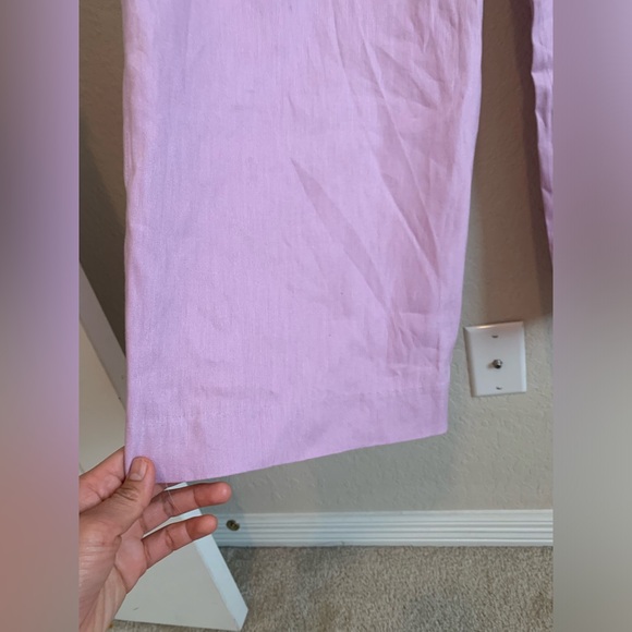 ANTONIO MELANI Light Pink Linen-Blend Wide-Leg Pants & Sleeveless Crop Tank Set - Picture 6 of 13